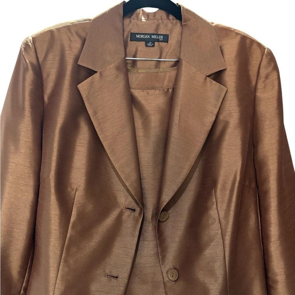 Morgan Miller Brown Blazer Classic Tailored Design 2pcs, Blazer & skirt - Picture 2 of 4